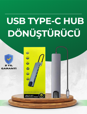 Type‑C Dönüştürücü – 2×USB3.0 SD/MS 4K HDMI & RJ45 ile Profesyonel Kullanım