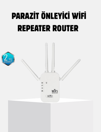 Antenli WiFi Repeater 300m2 Kapsama Alanı WPA3 Güvenlikli