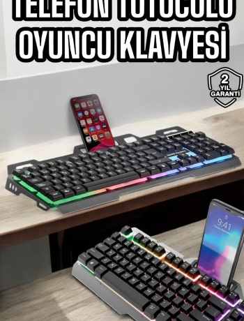Oyuncu Klavyesi Q Klavye RGB Işıklı Mouse Hediyeli