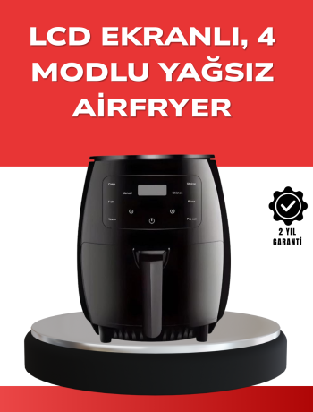 Büyük Boy 6 Litre Airfryer 2400W Sesli Uyarı LCD Ekran