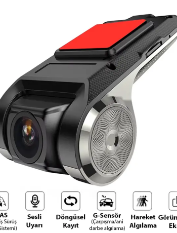 ALLY Full HD Mini Araç İçi Kamera | Geniş Açı Gece Görüşlü Döngüsel Kayıt Kompakt Dash Cam-(5775)