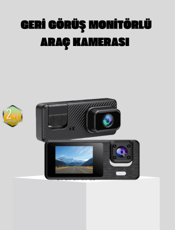 Full HD 3lü Araç Kamerası Geri Görüş Destekli Park Modlu 1080P DVR