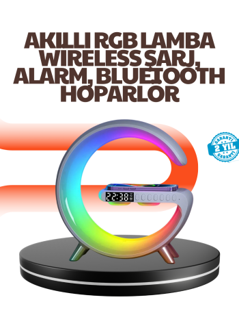 15W Hızlı Kablosuz Şarj Destekli Çok Fonksiyonlu Akıllı Masa Lambası