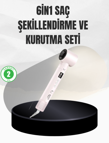 6 Başlıklı Hızlı Kurutma ve Bukle Şekillendirme Seti