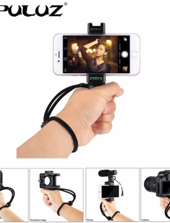 PULUZ Video Grip Telefon Elde Tutucu+ Bileklik Tripod Adaptörü-(5775)