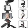 Tripod Telefon Tutucu Kumandalı Mikrofon Led Işık Vlog Video Kayıt