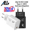Ally TE-PD14 30W Type-C- USB C Hızlı Şarj Adaptörü-(5775)