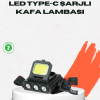 USB Şarjlı Kafa Feneri 800 Lumen Ayarlanabilir COB ve XPE LED