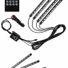 12 Ledli RGB Işıklı Araç Içi Ayak Altı Led Oto Ampul Kumandalı 7 Renk