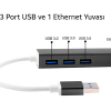 Gigabit Usb 3 Port Usb 3.0 Çoklayıcı Ve Eternet Adeptörü-(5775)