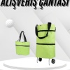 Katlanabilir Tekerlekli Pazar Market Çarşı Arabası Market Alışveriş Çantası