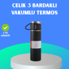 304 Çelik Termos Seti | 2 Bardaklı 500 ml Uzun Süre Isı Koruma