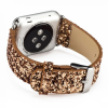 Ally Apple Watch 7-8 41mm 6-5-4 40mm Kayış Kordon Deri Sim İşlemeli 3-2-1 38mm-(5775)