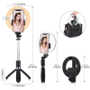 PULUZ 6.3 inch 16cm Ring LED Canlı Yayın Bluetooth Tripod Vlogging Selfie Light-(5775)