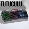 Led Işıklı Oyuncu Klavye Usb Girişli RGB Işıklı Q Klavye Mouse Hediyeli
