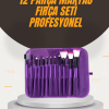 Fondöten Allık ve Far Uygulamalarına Uygun 12 Parça Makyaj Fırça Takımı Ergonomik Saplı