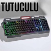 Led Işıklı Oyuncu Klavye Usb Girişli RGB Işıklı Q Klavye Mouse Hediyeli