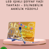 LED Işıklı Şeffaf Yazı Tahtası – Neon Etkili Akrilik Pano Silinebilir 7 Renkli Kalemli 30x20 cm
