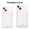 Duzzona W4 20W 5000mAh Magsafe Uyumlu Taşınabilir Kablosuz Hızlı Şarjlı Powerbank-(5775)
