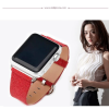 Ally Apple Watch 7-8 41mm 6-5-4 40mm Deri İnce Sim İşlemeli Kordon Kayış 3-2-1 38mm-(5775)