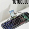 Oyuncu Klavyesi Q Klavye RGB Işıklı Mouse Hediyeli