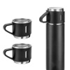 Termos Seti Paslanmaz Çelik 3 Bardaklı Vakumlu Termos Set 500 Ml 12 Saate Kadar Isı Koruma