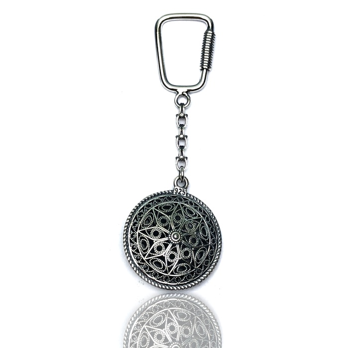 Şık İşlemeli 925 Ayar Gümüş Anahtarlık (STOK:20201048)