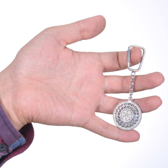 Labirent İşlemeli 925 Ayar Gümüş Anahtarlık (STOK:20201047)