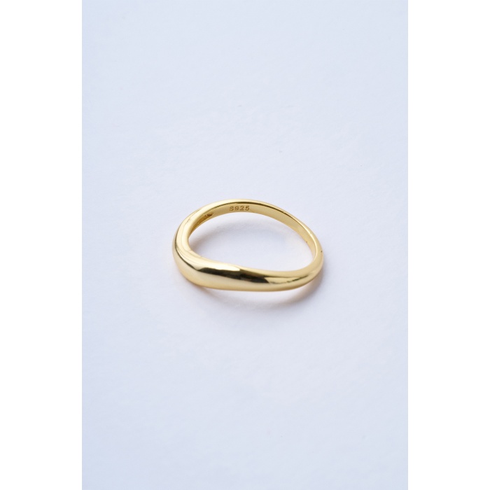 Curve Gold 925 Ayar Gümüş Yüzük