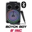 Platoon PL-8106 BT USB SD AUX 8 İNÇ Mikrofonlu Anfi Yüksek SES Taşınabilir RGB Işıklı Hoparlör