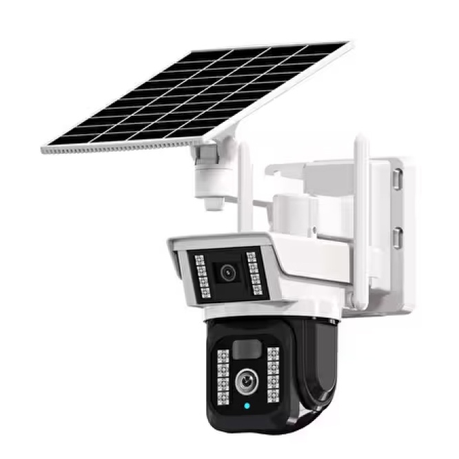 V380 PRO 33-AL 2X KAMERA 4K Güneş Panel Solar 12000mAH Alarmlı Mikrofon 360 PTZ Türkçe Uygulama Güvenlik Kamera