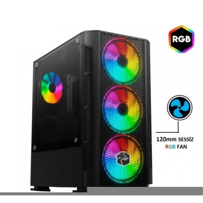 J-TECH G12731 i5 10400F 16GB 256GB SSD R7240 4GB Oyuncu Masaüstü Bilgisayarı