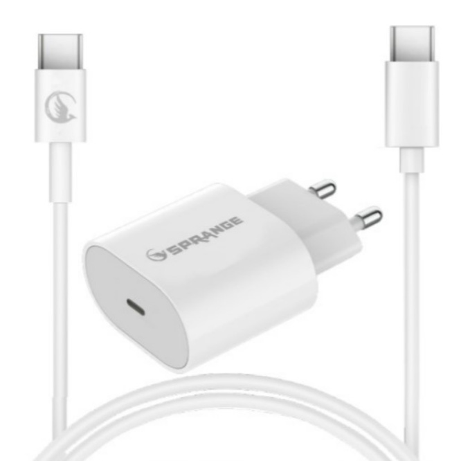 Sprange P-T18 25W USB-C PD Hızlı Şarj Başlık ve Data Kablosu