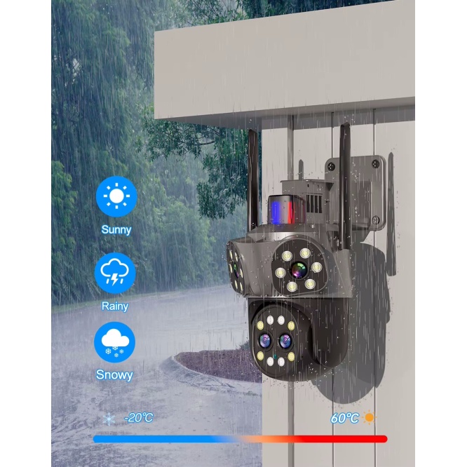 Mpia Orino 4 Lens 10X Zoom 8MP 360° Görüş Hareketli  Waterproof Gece Görüş Sesli Görüşme Akıllı Kamera