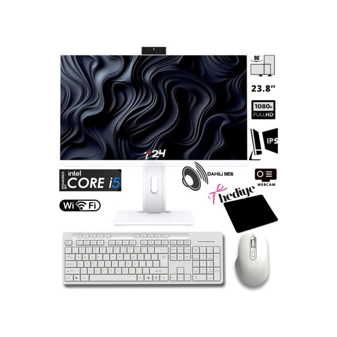 i5-3470 16GB RAM 256GB SSD 24 Pivot Webcam WiFi All in One Bilgisayar -T24