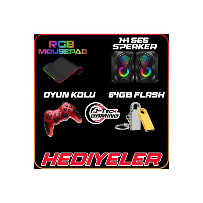 J-TECH G12728 i5 10400F 16GB RAM 512GB SSD R7240 4GB 24 Oyuncu Masaüstü Bilgisayar