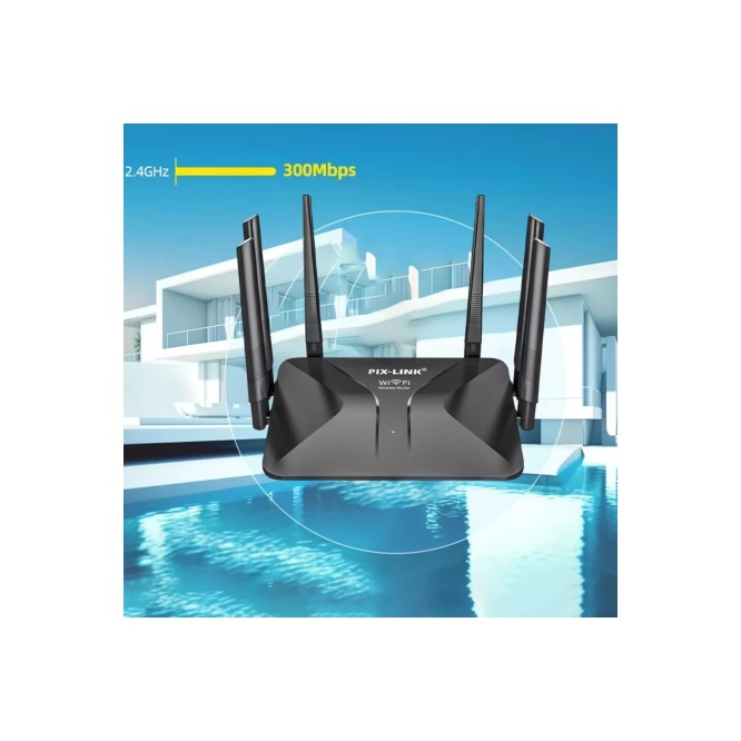 PiX-LiNK LV-WR50Q 300Mbps 6 Anten Wireless-N Wireless Internet Ap Home WiFi Router