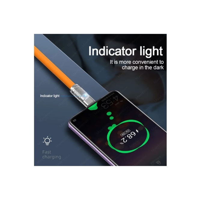 Platoon PL-8763 120W 6A Amper Type-C Xiaomi Huawei Samsung Oppo Uyumlu Hızlı Şarj ve Data Kablo 1MT