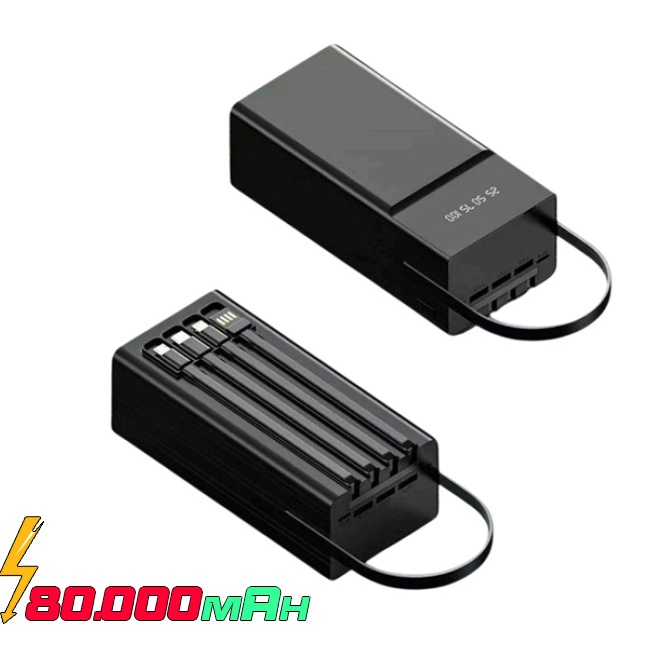 Sprange SR-P800 80.000mAh 3xUSB Girişi 33W-PD 3in1 USB Kablo Power Type-C Şarj Girişi Kılıf Hediye