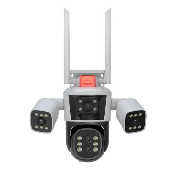 IPC360 APP 3 Kamera 10X Zoom 9MP 360° Renkli Gece Görüş Sesli Görüşme Sirenli Wi-Fi Akıllı Kamera