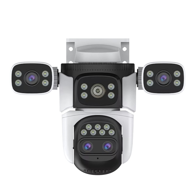 AV-S309X O-KAM APP 3 Kamera 10X Zoom 12MP 360° Renkli Gece Görüş Sesli Görüşme Sirenli Wi-Fi Akıllı Kamera
