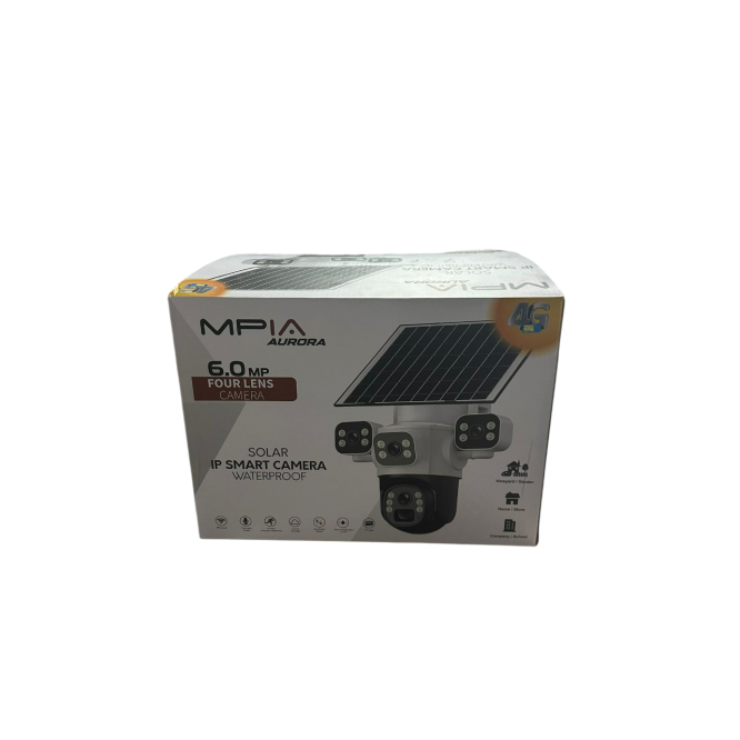 MPIA Aurora 3 Kamera 4G 6MP 4K Sim Kartlı Güneş Panel 4 Lens Solar 12000mAH Alarmlı Mikrofon 360 PTZ Türkçe Uygulama Güvenlik Kamera