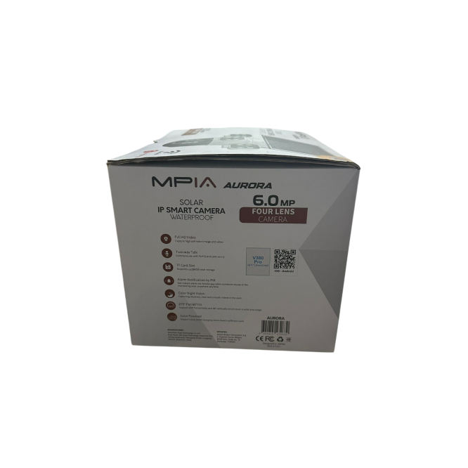 MPIA Aurora 3 Kamera 4G 6MP 4K Sim Kartlı Güneş Panel 4 Lens Solar 12000mAH Alarmlı Mikrofon 360 PTZ Türkçe Uygulama Güvenlik Kamera