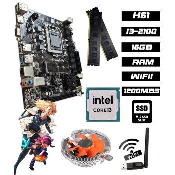 J-TECH B21 i3-2100 16GB RAM RGB Anakart Komple Takım Bundle SET