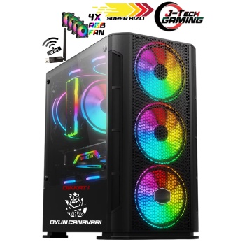 J-TECH G12731 i5 10400F 16GB 256GB SSD R7240 4GB Oyuncu Masaüstü Bilgisayarı