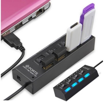Platoon PL-5714 4 Port Usb 2.0 Çoklayıcı Hub Anahtarlı Işıklı On Off Düğmeli