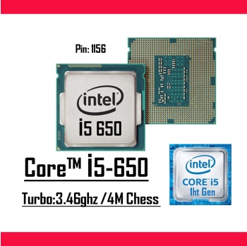 intel Core i5-650 3.20 GHz 4M Cache H61 Anakart Uyumlu Cpu İşlemci Tray