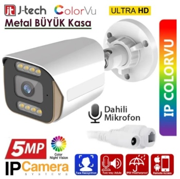 J-TECH JT-9060 5MP SESLİ IP Bullet PoE 3.6MM Network Kamera Gece-Gündüz Renkli Görüntü