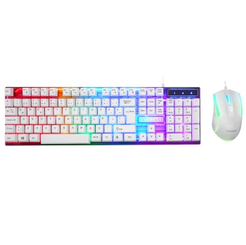 Everest KM-198 Luminax Beyaz Gökkuşağı Aydınlatmalı Q Gaming Oyuncu Klavye + Mouse Set