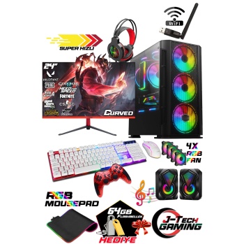 J-TECH G12727 Ryzen5 16GB RAM 512GB SSD R7240 4GB 24 Oyuncu Masaüstü Bilgisayar